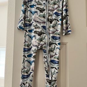 Little Bum Bums bamboo footed pajamas. 9-12 months